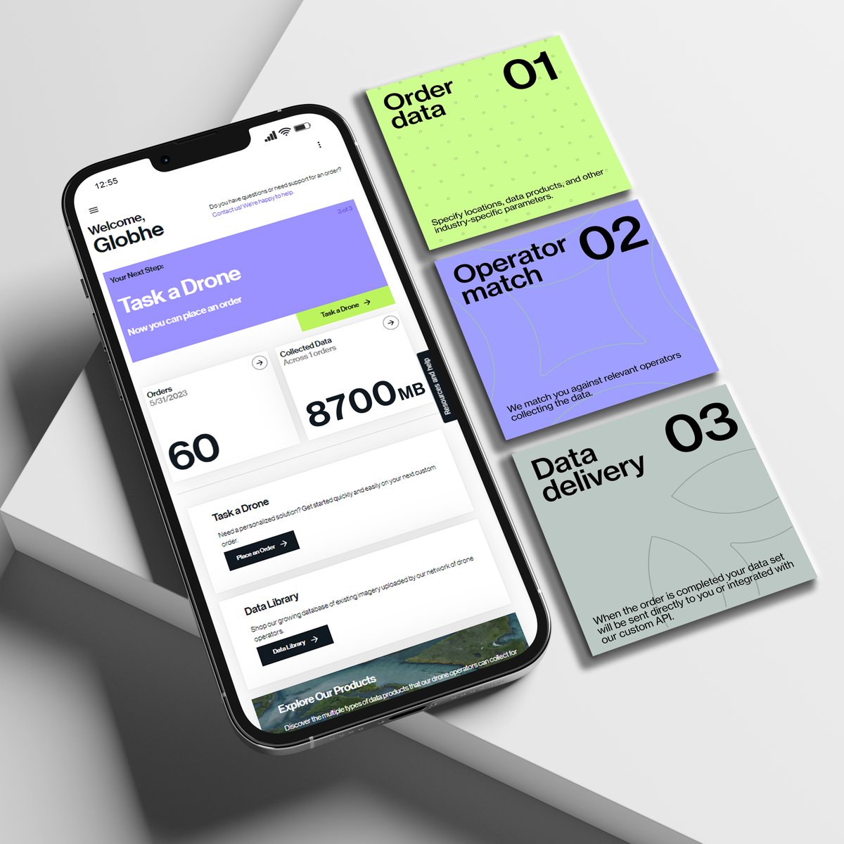 globhedrones's tweet photo. The Globhe platform is easy as 1, 2, 3. 
🌐 1. Order data - map out the place and type of data you need. 
🤝 2. Operator match - our platform matches you with skilled drone operators.
📦 3. Data delivery - access it on the Globhe platform or through API integration. 
#innovation https://t.co/xxVt8ZydFg
