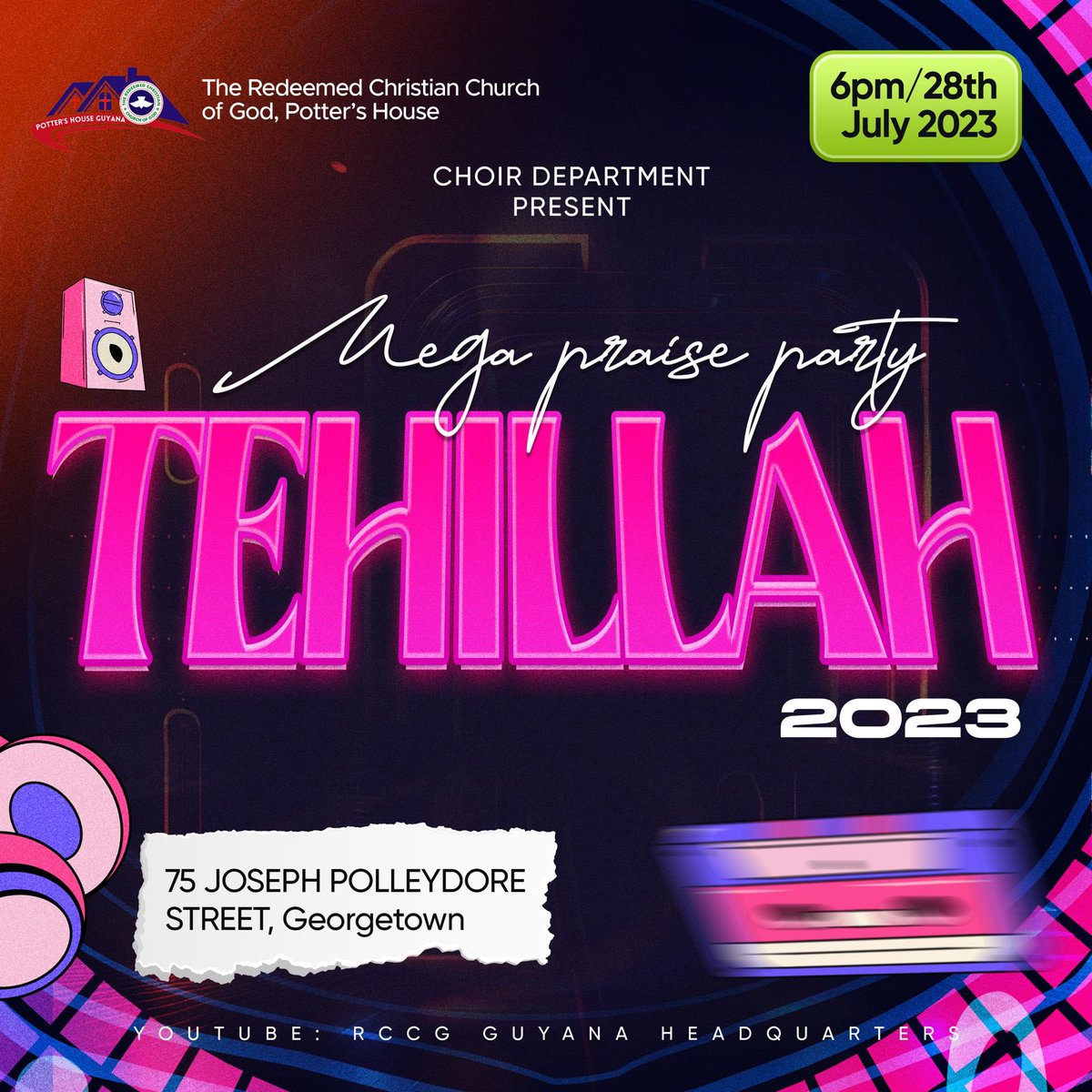 RCCGGUYANA's tweet photo. Tehillah 2023 Mega Praise Party. https://t.co/OqSlJJo59z
