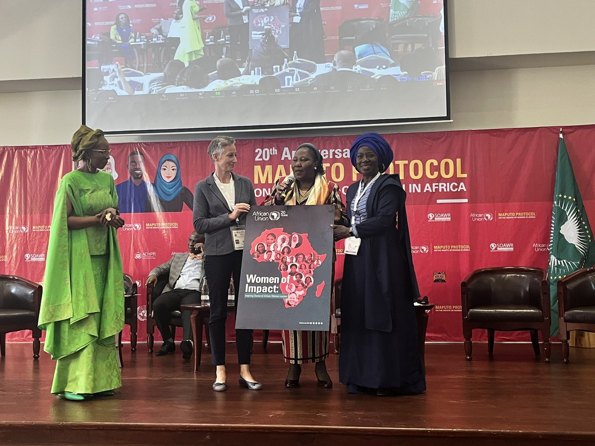 'Women of Impact: Inspiring Stories of African Women Leaders' now launched during the 20th anniversary of #MaputoProtocol. @UNWomenLO values the chance to collaborate w/ @AU_WGYD @OHCHR_EARO & @UNFPAELO to honor the leadership & achievements of African women through this release.