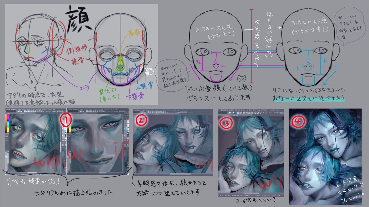 渞が顔描く時にこだわってる&気をつけてることまとめました!ご参考になれば幸いです🫶 https://t.co/QlOPVfNpKV 