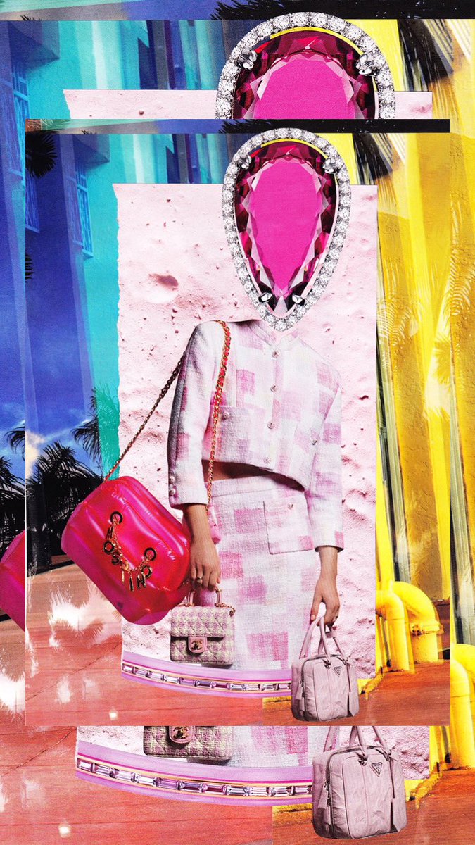 FASTTRASH's tweet photo. Barbiecore. 

© Iris van Gelder

#barbiecore 
#BarbieTheMovie #Barbie 
#collage #art #fashion #jewelry https://t.co/1D0vKnTHOm