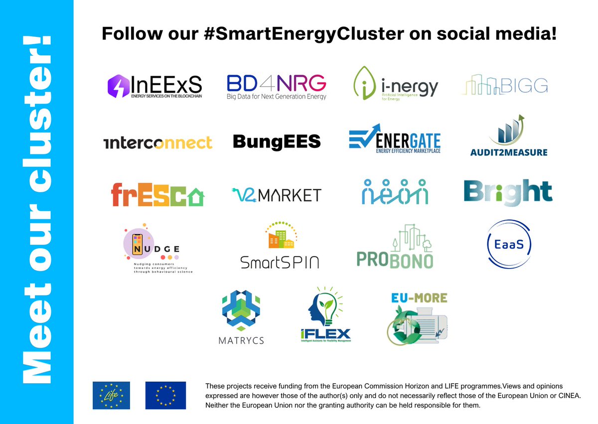 LIFEprogramme's tweet image. 👥 More minds are better than 1!💪

1⃣9⃣ EU-funded projects are joining forces to get the 🇪🇺 smart #EnergyTransition full steam ahead💨

Discover the #LIFEprojects participating in the #SmartEnergyCluster🙌

👉 europa.eu/!nRMVTW

#LIFEProgramme
#ForOurPlanet
#EUGreenDeal