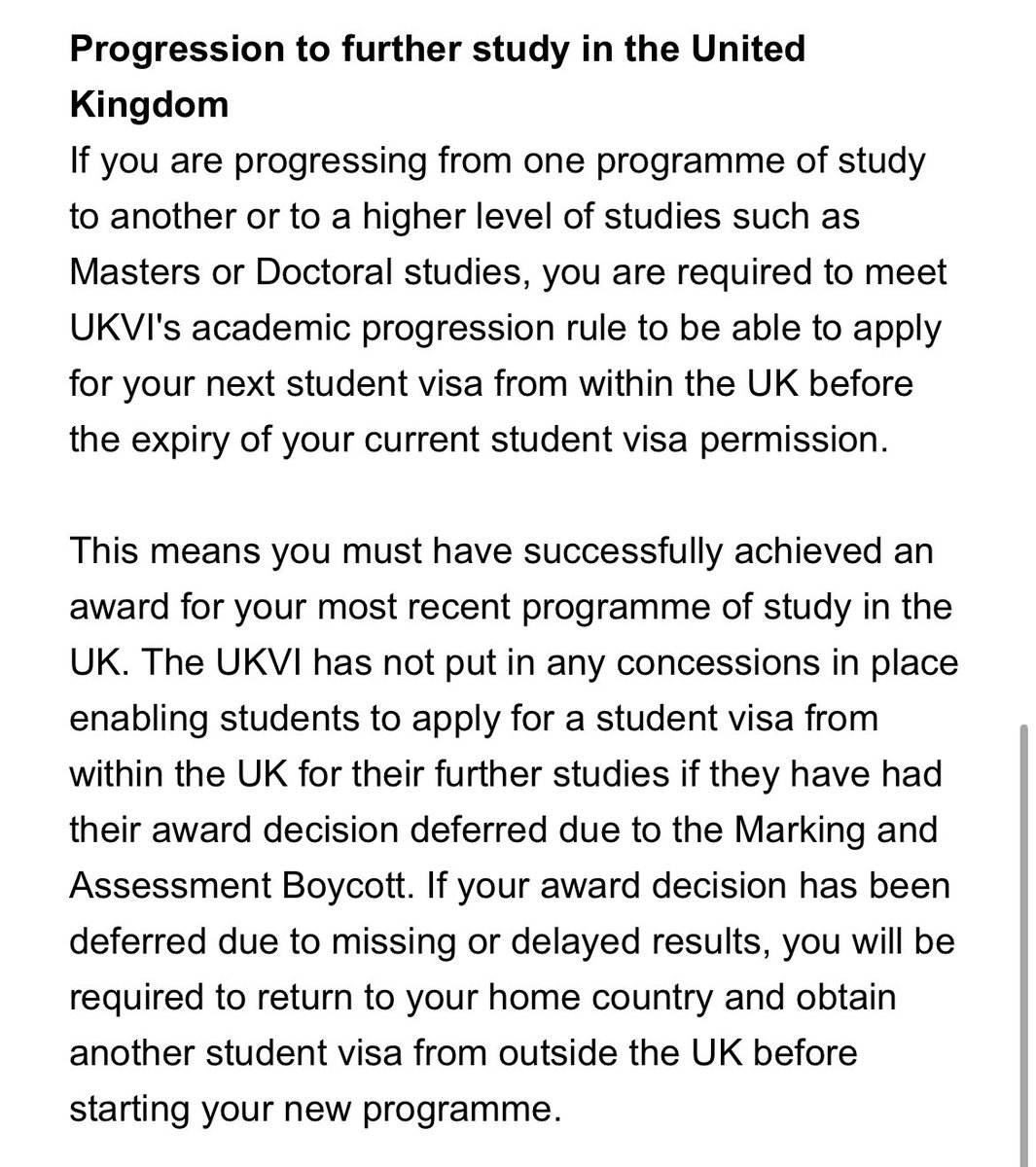 I received this email from <a href="/EdinburghUni/">The University of Edinburgh</a> yesterday. I hold a postgraduate offer at LSE, am a US citizen, and will be graduating from Edinburgh Uni this week without a degree, due to the marking and assessment boycott. My entire plan for the coming year has been thrown into chaos.