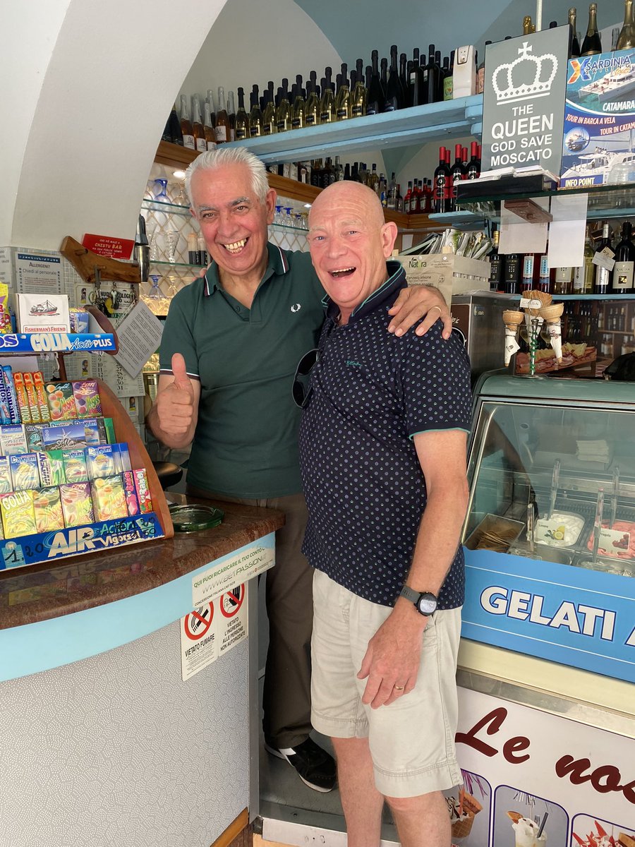 Splott_Art's tweet photo. Delighted to receive a warm Italian welcome at Central Bar Sardinia. Some 33 years after my same trip in Italia ‘90. Saw Mark Wright’s winner for England vs Egypt. https://t.co/W6ieoqDMQf