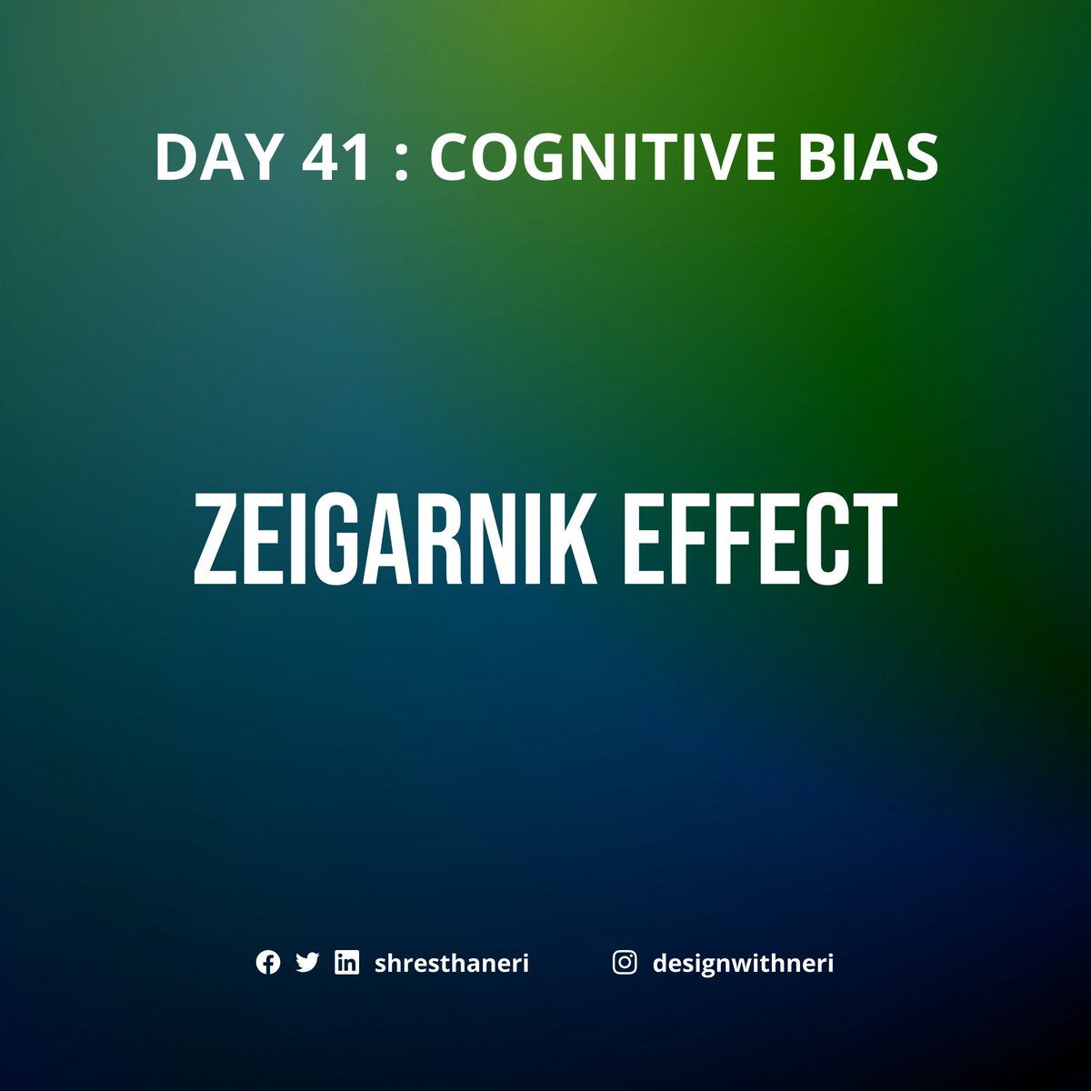 shresthaneri's tweet photo. #Day41 of #60days
Today I learnt about Zeigarnik Effect. It states, people remember uncompleted or interrupted tasks better than completed tasks.
#60DaysOfLearning2023 #LearningWithLeapfrog #LSPPD41 #zeigarnikeffect
@lftechnology https://t.co/SALWCRcYDD
