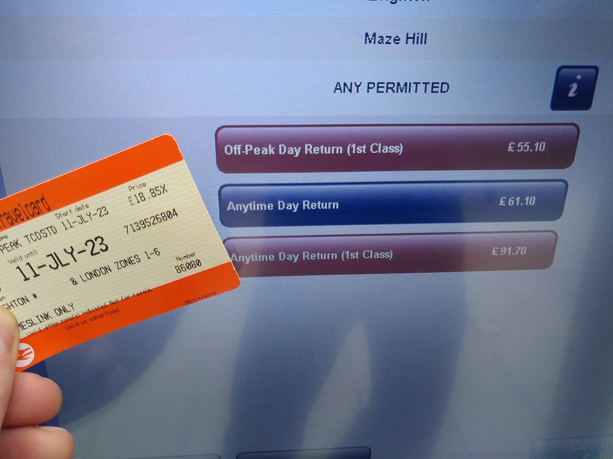 Craig Jordan-Baker (@craigjordanbak1) on Twitter photo No wonder the likes of <a href="/TLRailUK/">Thameslink</a> are keen on getting rid of ticket offices!
In to London today and went to machine. Cheapest option: £55.10🤯
Price from friendly man in ticket office: £18.85😚
Guess what I think about office closures <a href="/TransportFocus/">Transport Focus</a> <a href="/RMTunion/">RMT</a> <a href="/SouthernRailUK/">Southern</a> No wonder the likes of <a href="/TLRailUK/">Thameslink</a> are keen on getting rid of ticket offices!
In to London today and went to machine. Cheapest option: £55.10🤯
Price from friendly man in ticket office: £18.85😚
Guess what I think about office closures <a href="/TransportFocus/">Transport Focus</a> <a href="/RMTunion/">RMT</a> <a href="/SouthernRailUK/">Southern</a>