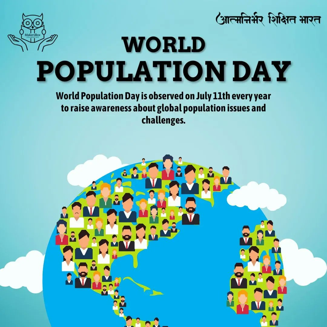 It is observed on July 11th every year to raise awareness about global population issues & challenges. It's a reminder to promote sustainable practices, empower communities, and ensure a better future for all. #WorldPopulationDay #Sustainability #GlobalAwareness #HarmoniousWorld