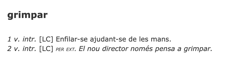 aortizdp's tweet photo. @UnTalCorrec Moltes gràcies per la recomanació però segons el DIEC grimpar es correcte. https://t.co/4LL7liqEXq