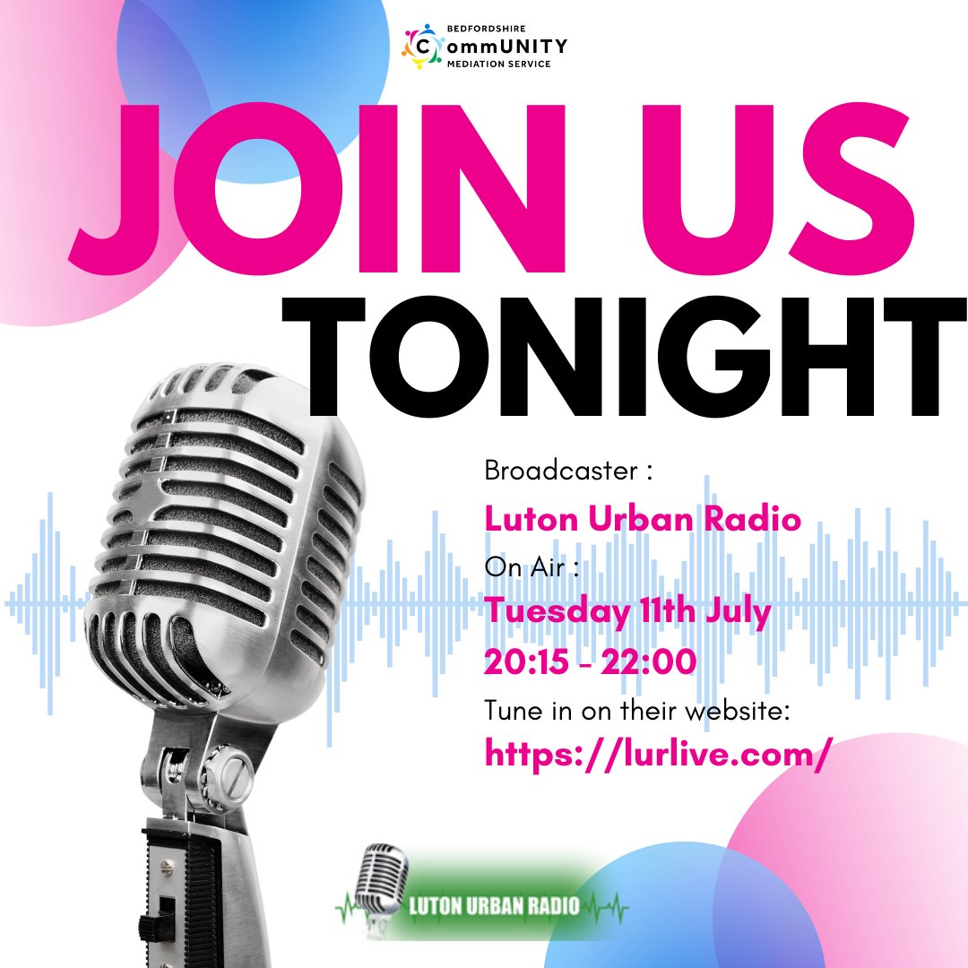 Tune in to Luton Urban Radio at 8 pm to support and learn about MSHA and our projects. For example, our Beds Community Mediation Service.🎧️🎙️ #lovemaryseacole #LUR #LutonUrbanRadio #support #community