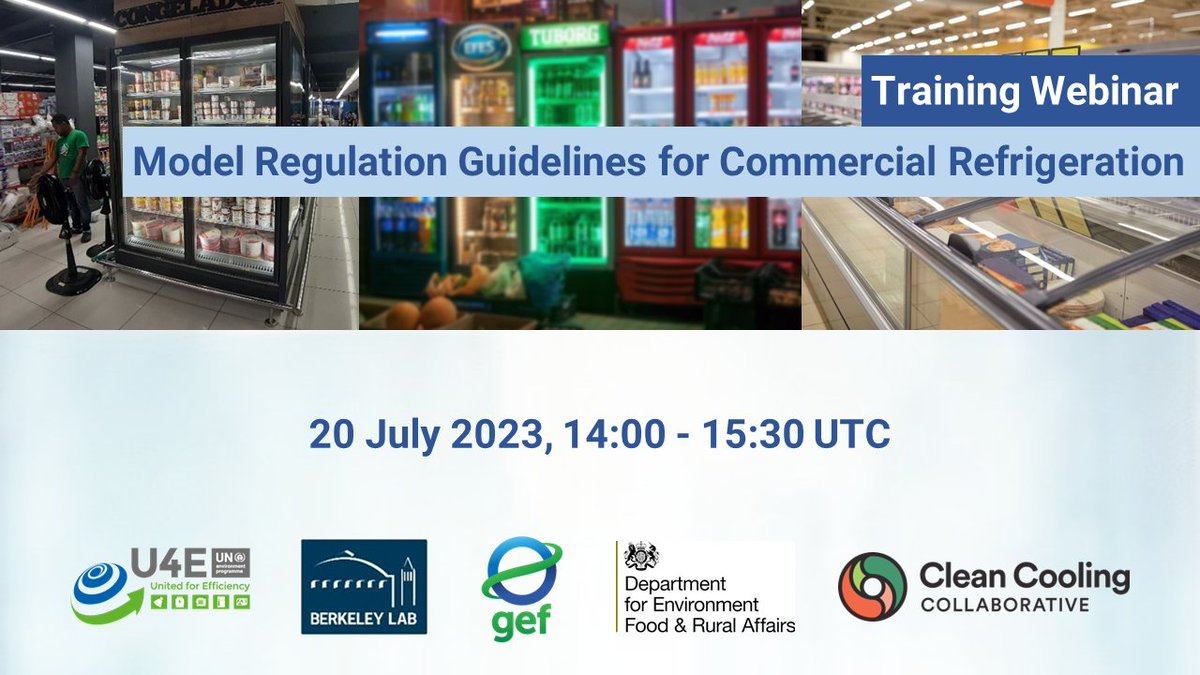 WEBINAR Join us online to learn more about our Model Regulation Guidelines for Energy-Efficient and Climate-Friendly Commercial Refrigeration Equipment and to get insights into the lessons learned in putting them into practice. Find out more and register: united4efficiency.org/unfreezing-the…