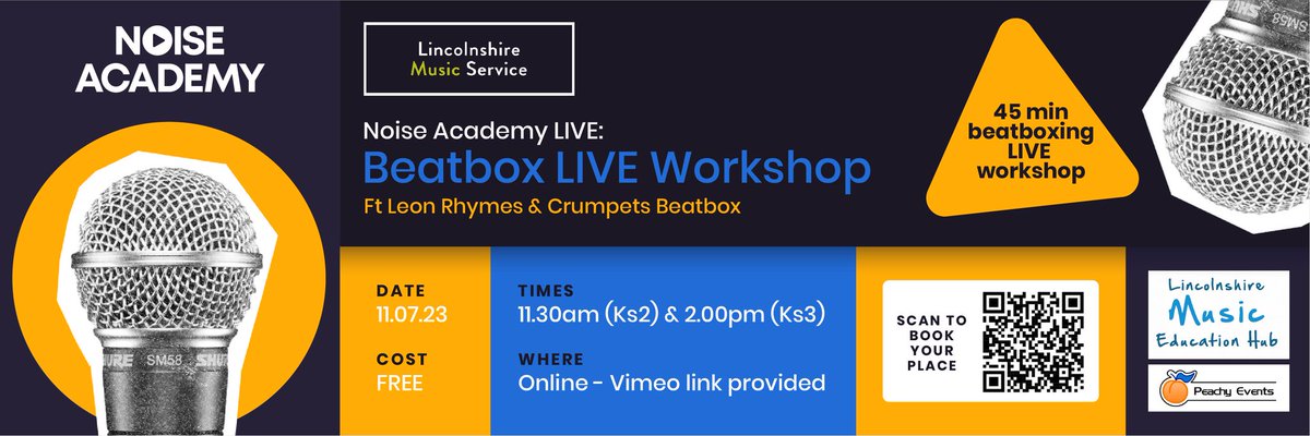 LMSlincsmusic's tweet photo. We can’t wait for #BeatboxingLIVE streaming live at 11.30am and 2.00pm today in Partnership with @NoiseAcademyuk @walton_academy @PeachyESltd Over 120 participating schools! Please tag @LMSlincsMusic and use #BeatBoxingLIVE during the sessions! Enjoy https://t.co/lxHPRYOgA3