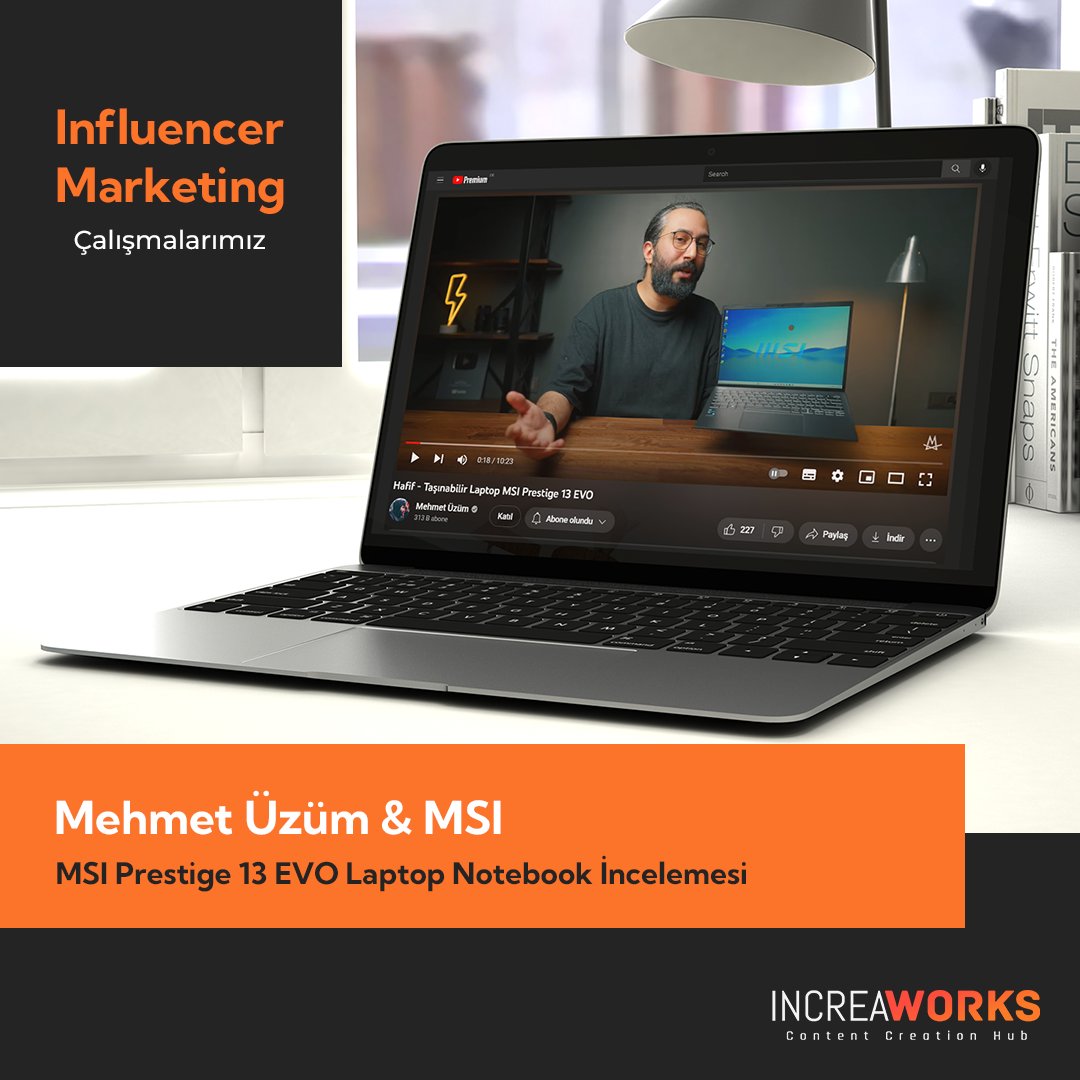 IncreaWorks (@increaworks) on Twitter photo Mehmet Üzüm & MSI ile beraber yaptığımız iş birlikteliğinde MSI Prestige 13 EVO Laptop Notebook incelemesini gerçekleştirdik.
#increaworks #influencermarketing #dijitalpazarlama Mehmet Üzüm & MSI ile beraber yaptığımız iş birlikteliğinde MSI Prestige 13 EVO Laptop Notebook incelemesini gerçekleştirdik.
#increaworks #influencermarketing #dijitalpazarlama