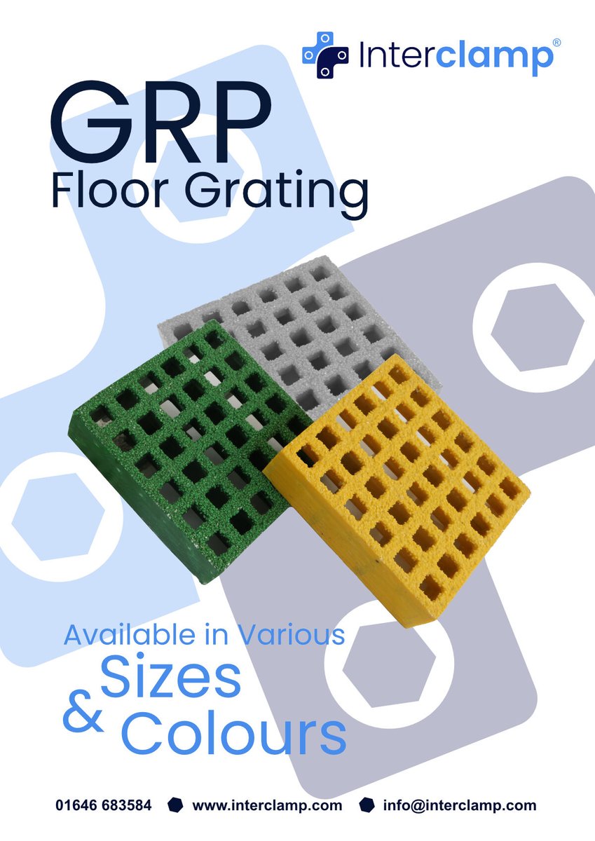 Interclamp's tweet photo. Did you know as part of our extensive range of products we also offer GRP Floor Grating. A lightweight alternative to standard steel grating!

Contact us to discuss our full range of GRP products ➡️ https://t.co/SPj49u2qwI

#Interclamp #TrustGenuineInterclamp #GRP #GRPGrating #Ha https://t.co/ovxMhjs6bg