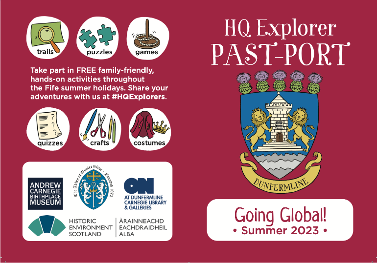 welcometofife's tweet photo. There's a fun way to discover the history of #Dunfermline this summer - the HQ Explorer PAST-PORT takes you round the heritage quarter with fun activities and the reward of 4 stamps in your PAST-PORT
https://t.co/dN4BRxxCcg
#HQExplorers #LoveFife @ONatDCLG @carnegiemuseum https://t.co/W36VzF3TSx
