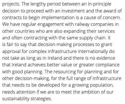 RailUsersIe's tweet photo. Irish Rail board finally has taken aim at the NTA and DoT for holding up approvals on projects. Frank Allen (former head of the RPA) gets the knife in

DART+ fleet was 6 months delayed &amp; we similar patterns of from 3 months to over a year lost in bureaucracy &amp; photo op scheduling https://t.co/Ee0bithE2B