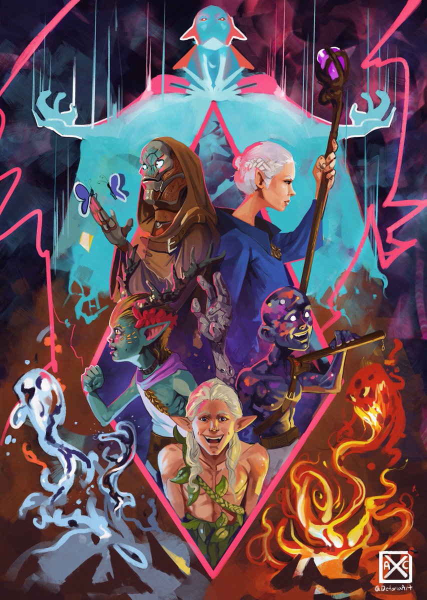 DetoriaArt's tweet photo. My party poster is all done i think! 
It was a lot of fun painting this one :3 
hope you all like it please share! 
https://t.co/2JpDfiSsz1

#commissionsopen #artistsontwitter #DnD https://t.co/FKBKjx7LpR