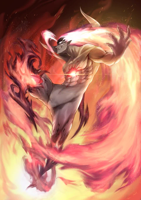 オリキャラ君 炎を描く練習がしたかっただけでありんす