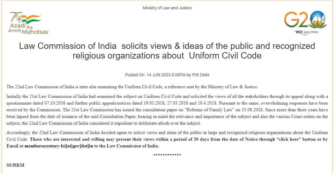 SamGDudhgaonkar's tweet image. 🇮🇳 
#UniformCivilCode #UCC 
#ShareYourViews 

❓❓ Deadline is 30th day from 14 June 2023.

#LawComission #India

🇮🇳
राज्यघटनेच्या मार्गदर्शक तत्त्वांनुसार देशातील सर्व नागरिक समान आहेत.

भारतात आज मुस्लीम, ख्रिश्चन आणि पारशी समाजासाठी स्वतंत्र पर्सनल -लॉ आहेत, तर हिंदू…