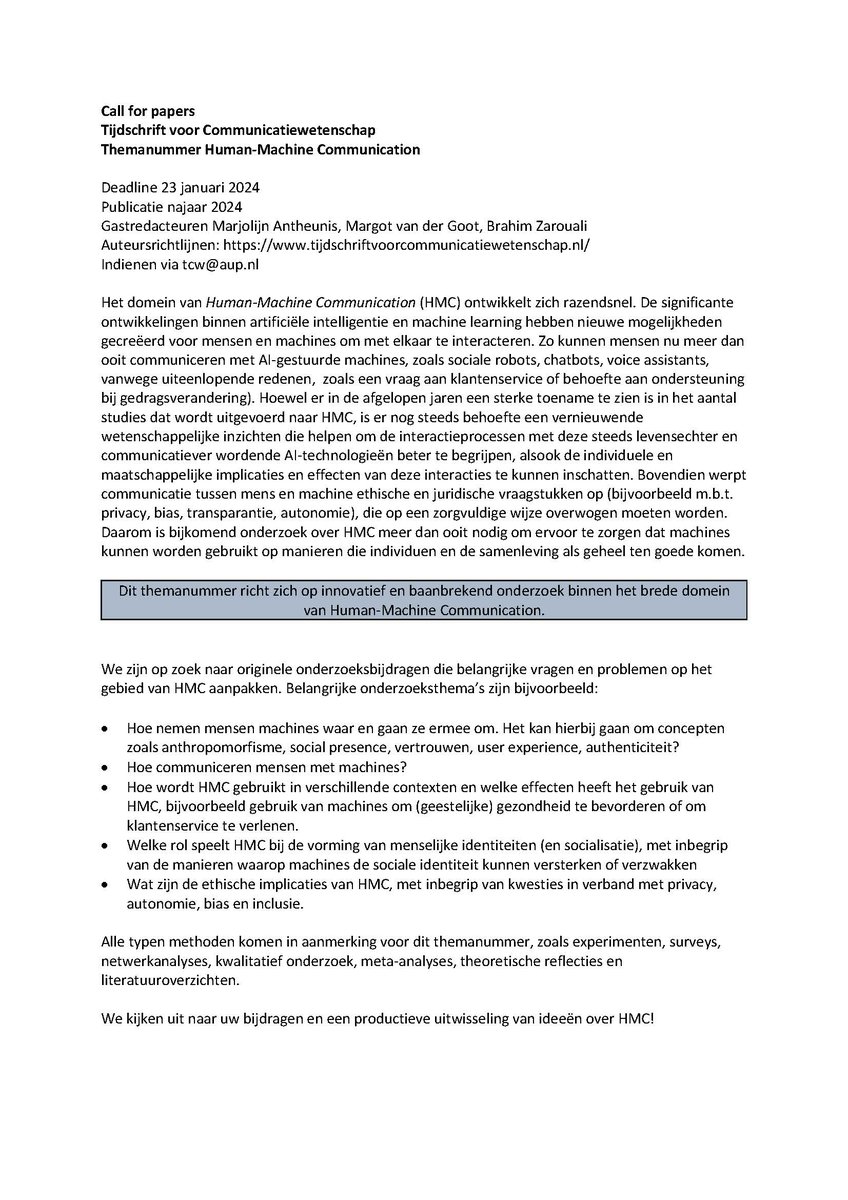 Tijdschrift voor Communicatiewetenschap tweet media