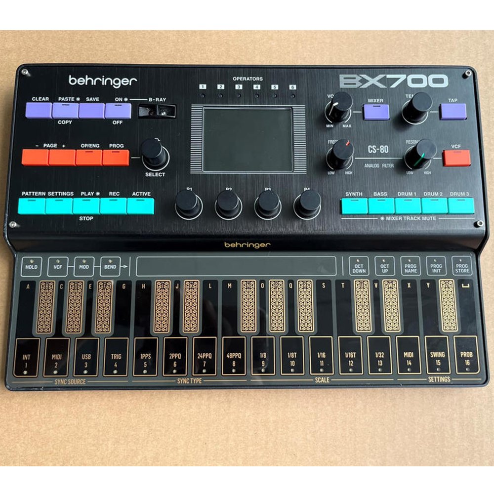 Behringer's tweet photo. What a crazy Friday, last week.
Can you believe that after Marc left the office, our other obsessed product magician Miguel quietly tapped me on my shoulder and handed me this synth prototype?
#WeHearYou #behringer #MusicTribe #synthesizers #drummachines #MoogSource https://t.co/dcKftl2p0W