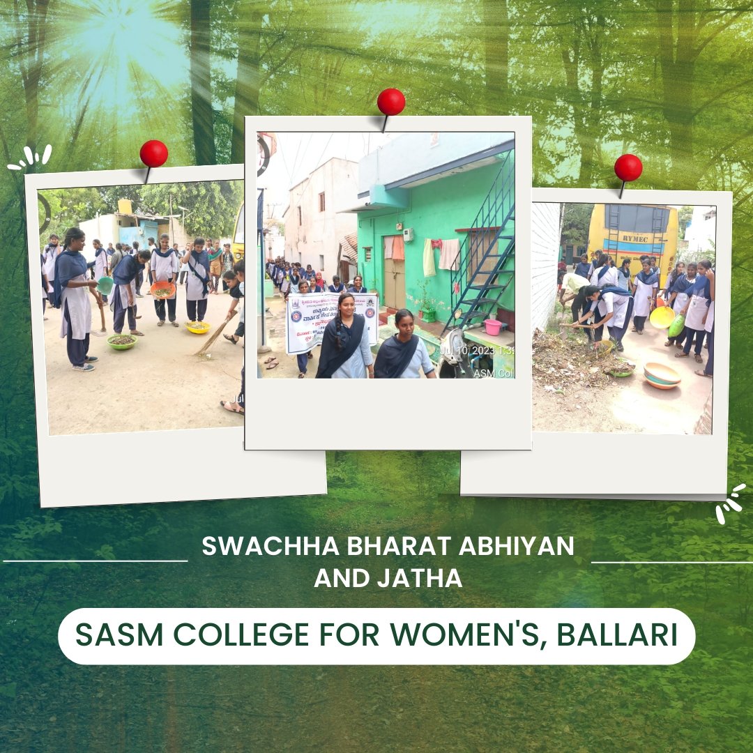 Empowering women for a cleaner and greener India! The Swachh Bharat Abhiyan held at SASM College for Women's, Ballari was a remarkable initiative towards creating a cleaner and healthier environment.
#SwachhaBharatAbhiyan