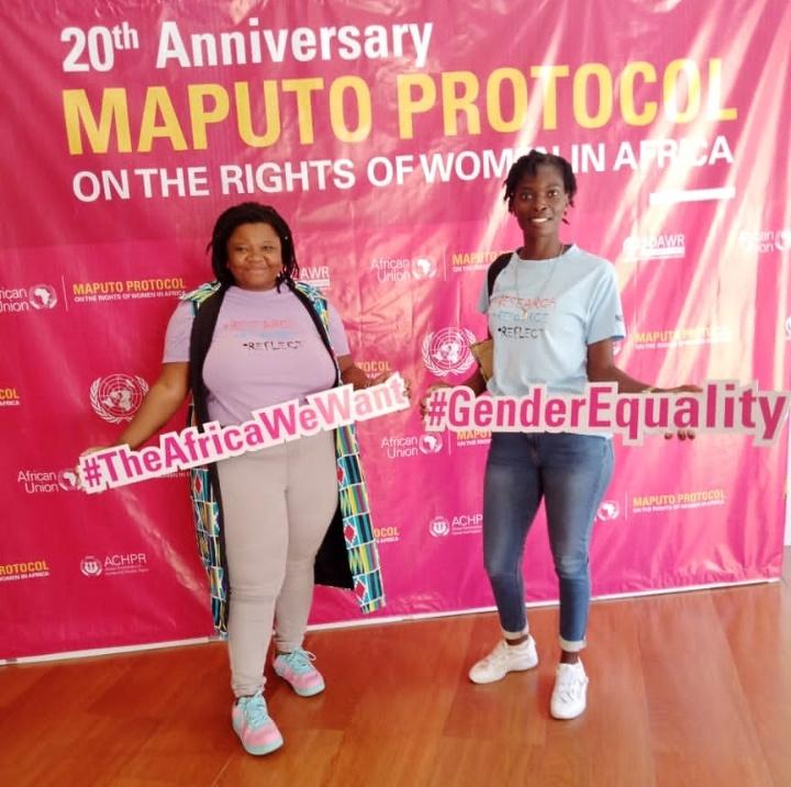 FariraiG's tweet photo. Today marks twenty years since Africa Union member states adopted the Protocol to the African Charter on Human and People's rights on the rights of women in Africa in Mozambique. #MaputoAt20 @Girls_and_Goals
Is glad to be part of the festivities!
#ResearchResourceReflect https://t.co/rX2fxXvSi9
