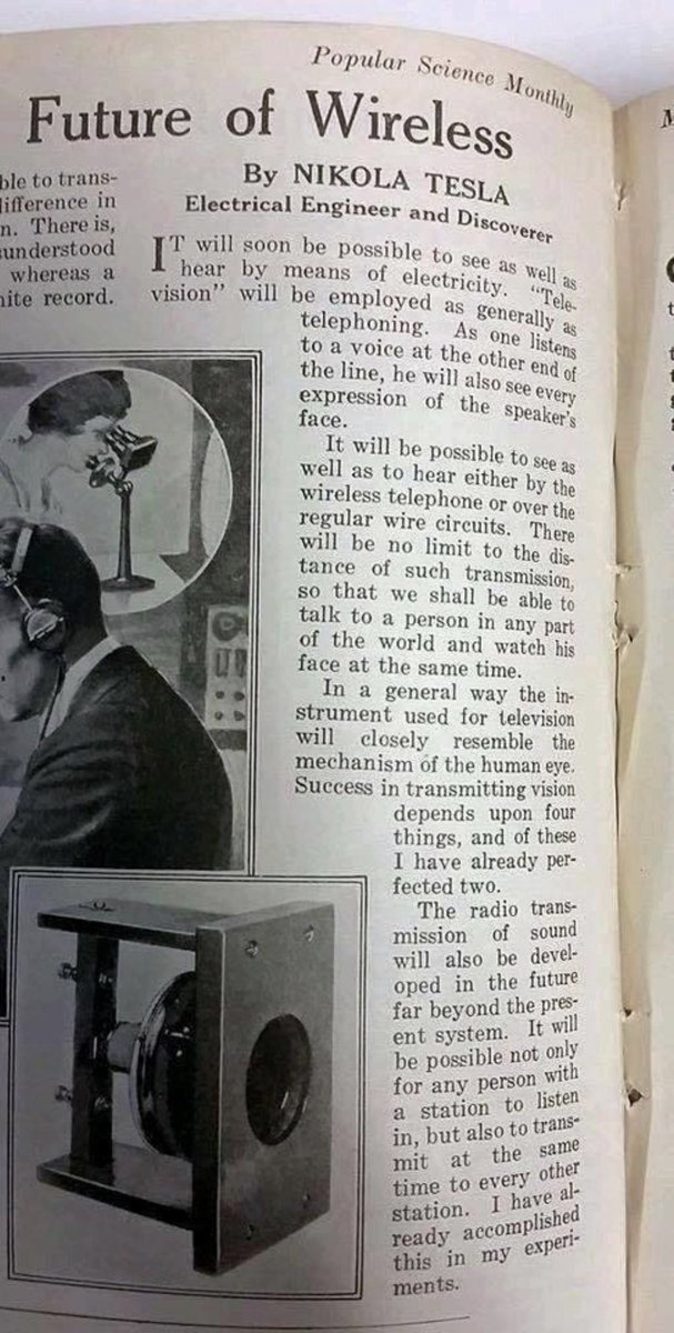 Nikola Tesla predicted Skype and FaceTime in 1920s #skype #prediction #facetime #nikolaTesla #NikolaTeslaDay #BPGyan https://t.co/Vn2NDOYqBG