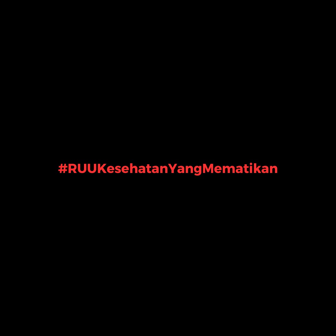 Menolak pengesahan RUU Kesehatan
#KitaSemuaBingung #TolakRUUKesehatan 
#RUUKesehatanYangMematikan #IndonesiaBerduka
<a href="/KemenkesRI/">Kementerian Kesehatan RI</a> <a href="/jokowi/">Joko Widodo</a>