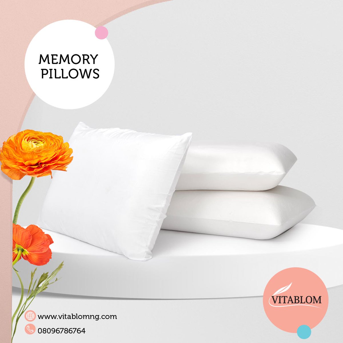 LimitedVitablom's tweet photo. Memory foam pillow is the perfect solution if you suffer from neck, shoulder, or back pain. For that soft, cozy feeling, try out Vitablom Memory pillows.
#vitablomng #memorypillow #vitablommemorypillow #memorypillow #vitablom #goodhealth #goodquality #goodnightsleep #interior https://t.co/JN8YimU7tU