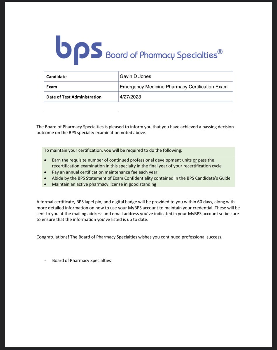 I did another thing.  #BCEMP Happy to be part of the initial offering and recognition of our specialty.