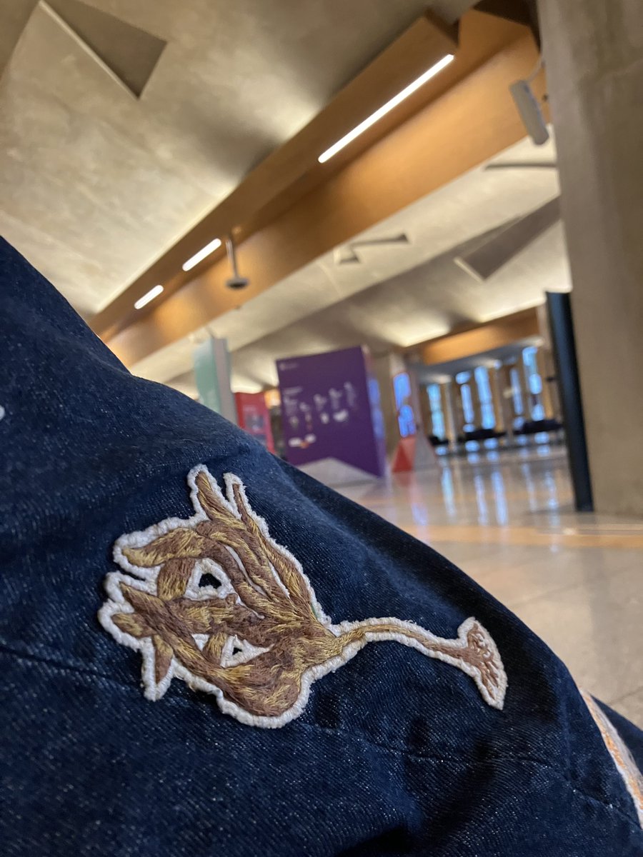 mrjamesmack's tweet photo. into Parliament for a meeting about seaweed, and wearing, like a total nerd, my @RobinIlexStudio trousers with embroidered patches that include this laminaria hyperborea one https://t.co/03kpBH1Yo6