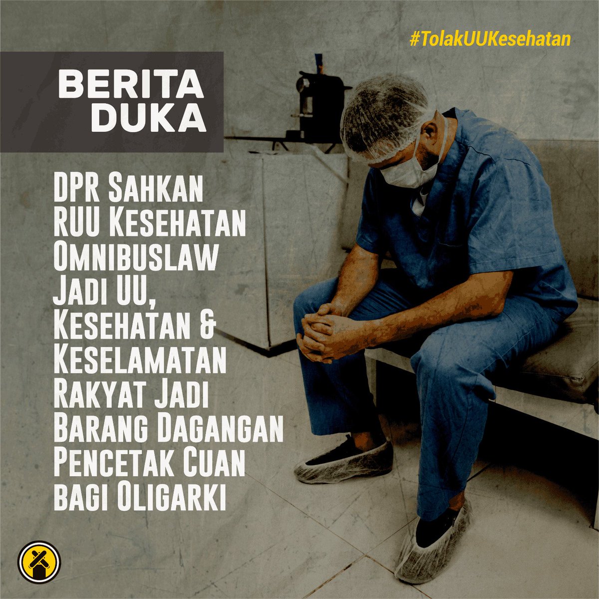 Innalillahi Wainnailahi Rojiun
Berita Duka untuk keskian kalinya. 

Cuma Dewan Perwakilan Rakyat (DPR) di Indonesia yang bisa mati berkali-kali. Kabar duka kali ini karena DPR mengesahkan RUU Kesehatan Omnibus Law menjadi Undang-Undang. 

#MosiTidakPercaya #TolakUUKesehatan
