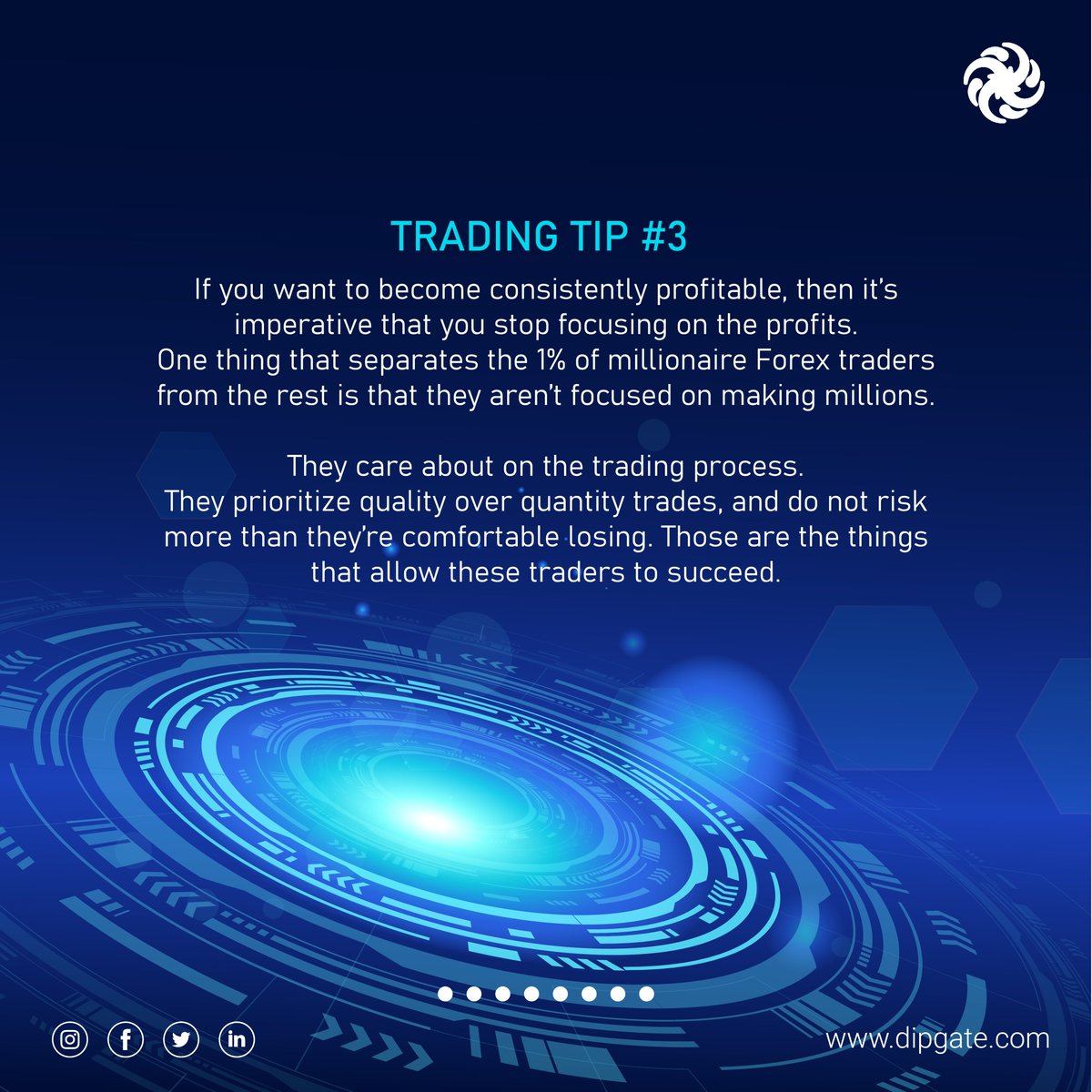 dipgate's tweet photo. #TradingTip 🙌 Focus on the process
If you focus on mastering the Forex trading process, the money will surely follow. Visit our website https://t.co/S1fGMExNA3
#forexvps #tradingvps #vps #trading #forex #profesionalvps #tradingservice #forextrading #forexsignals #tradingsignals https://t.co/VrV7NO8ZE2