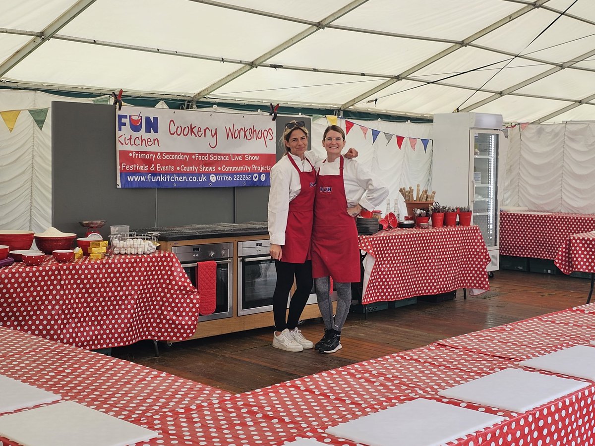 FunKitchenDevon's tweet image. All set for four Fab Foodie days @greatyorkshow in the Discovery Zone. Come along and join the FREE hands on workshops