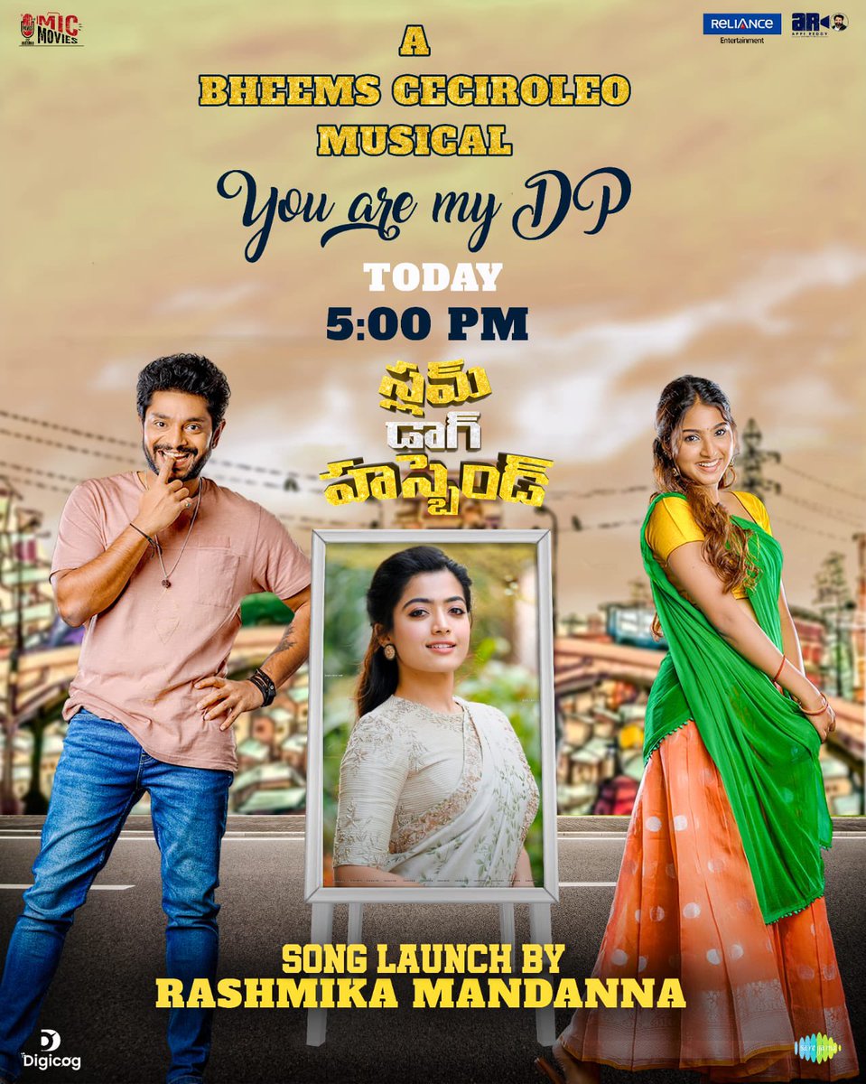 Countdown Begins: 'You Are My DP' to be launched by the National Crush @iamRashmika Today, at 5:00 PM! #YouaremyDP #slumdoghusband @SanjayROfficial @Pranavimanukon2 @actorbrahmaji @Appireddya @Mic_Movies @RelianceEnt @kvrajendra @GskMedia_PR @saregamasouth