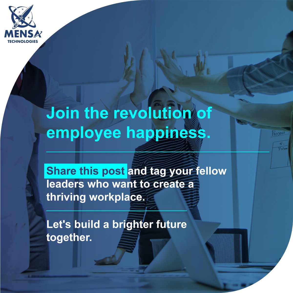 MensaTech's tweet photo. Join the revolution of employee happiness. Share this post and tag your fellow leaders who want to create a thriving workplace. Let's build a brighter future together. 💙🤝
#EmployeeHappiness #WorkplaceSuccess #HappyEmployees #ThriveTogether #EmployeeEngagement https://t.co/Nt0qNCBq6r