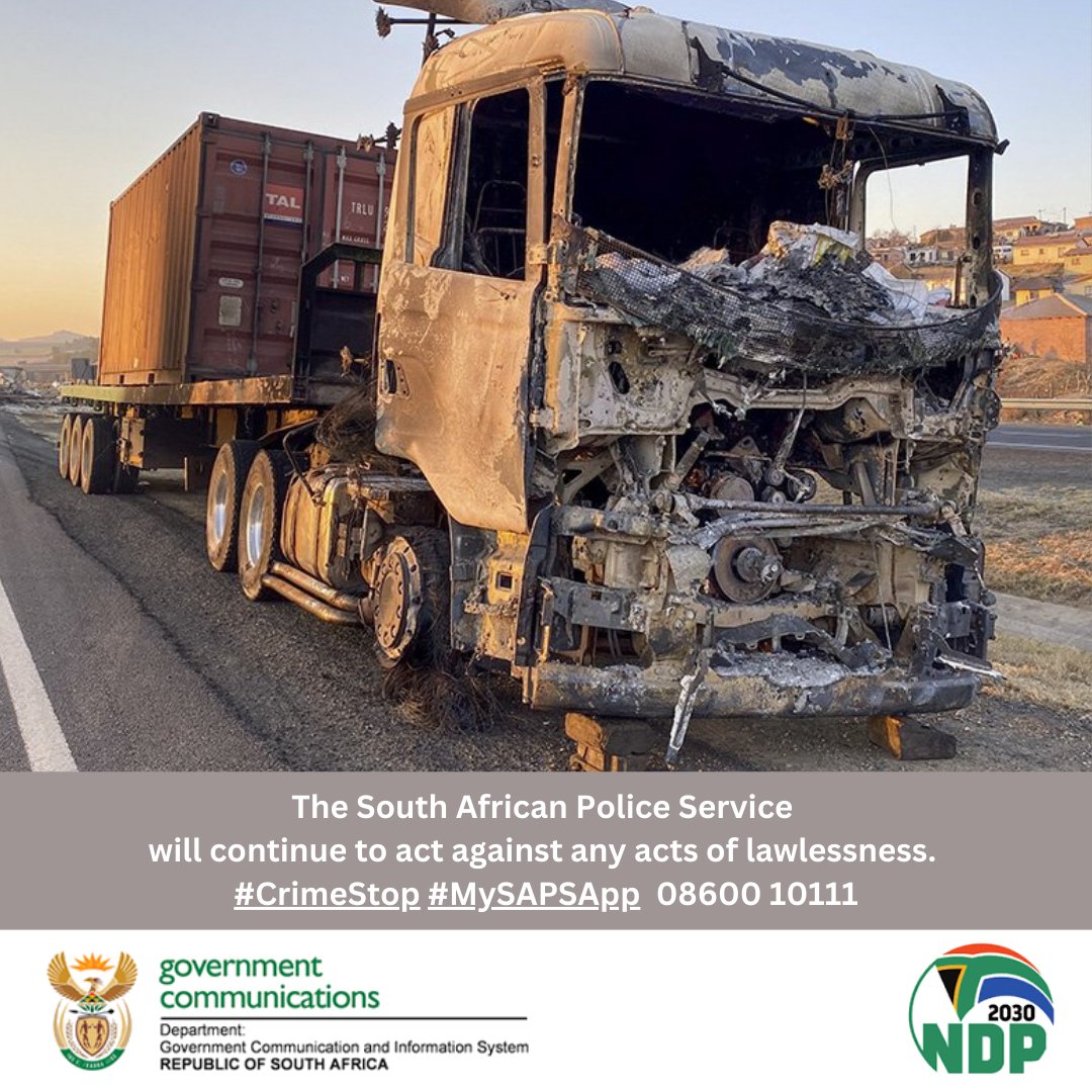 GovernmentZA's tweet image. .@SAPoliceService launched an investigation into this incident of malicious damage to property. #CrimeStop #MySAPSApp 0860 10111