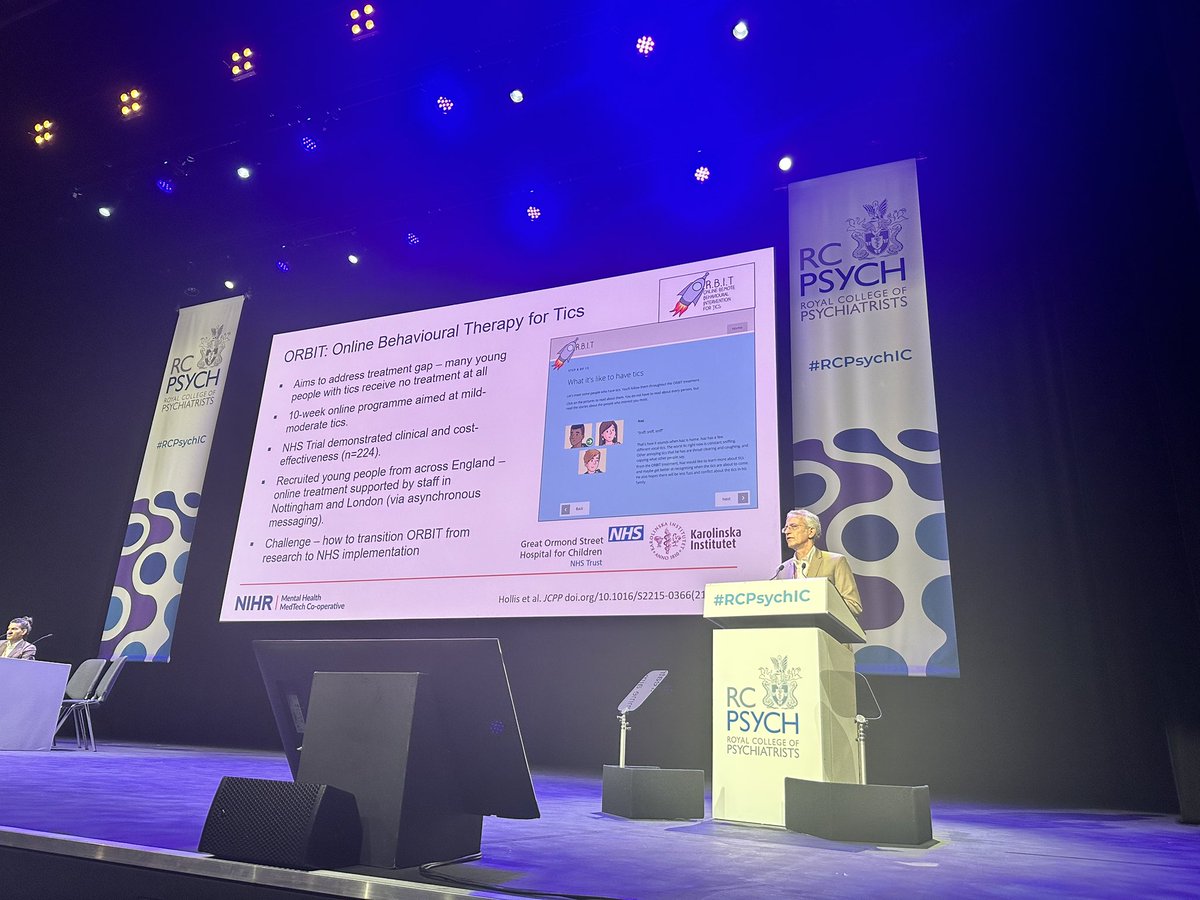 Royal College of Psychiatrists (@rcpsych) on Twitter photo Very few tic therapists in the UK. So almost impossible for young people to get therapy for their tics. Which is where technology can help with the model: Orbit #RCPsychIC Very few tic therapists in the UK. So almost impossible for young people to get therapy for their tics. Which is where technology can help with the model: Orbit #RCPsychIC
