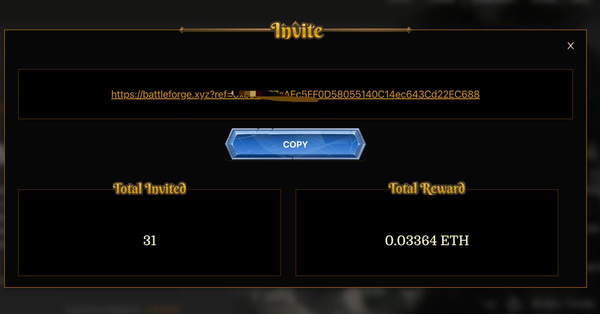 BattleForge_'s tweet photo. 🎉 Invite friends, earn extra rewards!

🌟 Introducing our new feature! Invite friends, earn additional benefits!

💸 Invite friends, earn 10% mint fee commission!

#zkSync #BattleForge #NFT #zkSyncEra #GameFi https://t.co/9IgokpleNb