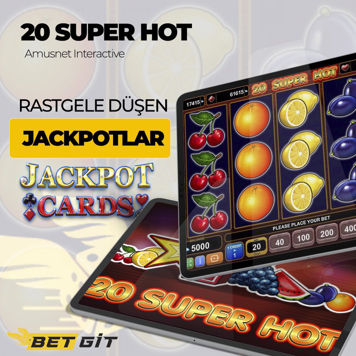 betgitoff's tweet photo. 🎰KLASİK OLD SCHOOL SLOT EKRANI SEVİYORUM diyosan; 🎰 #amusnetinteractive sağlıyıcılı #slot oyunu “20 SUPER HOT” rastgele düşen #jackpot ‘larıyla Betgit’te seni bekliyor. 🍇🍋 https://t.co/0bilABGC9O