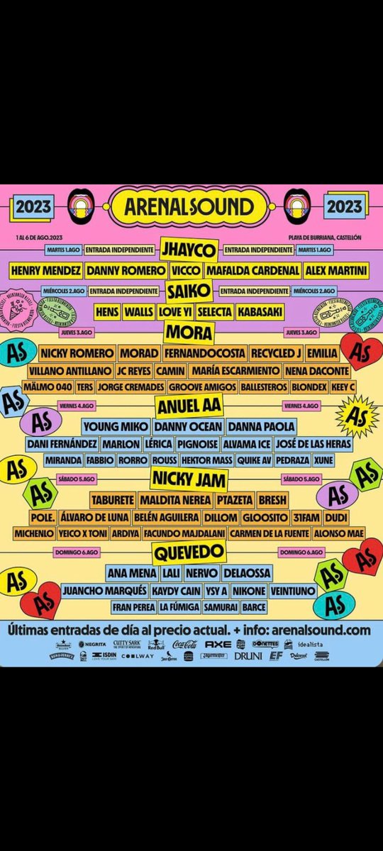 Sofin_7's tweet photo. VENDO 2 BONOS ARENAL SOUND + GLAMPING ARENAL (mas barato que el precio de compra)
#arenalSound #arenalSound2023 https://t.co/cMzRT4U8ZW