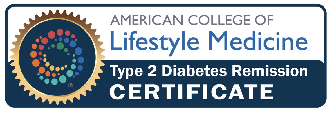 I earned a new certificate, “Type 2 Diabetes Remission certificate.” It provides me with more knowledge and skills to practice lifestyle medicine. @ACLifeMed