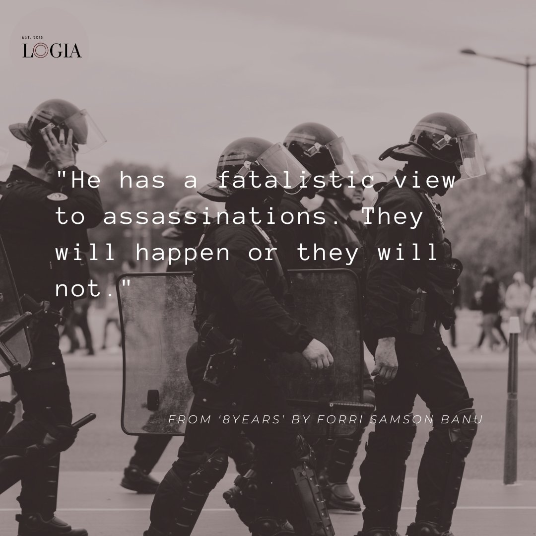 LogiaBooks's tweet photo. Perhaps this is what makes a great leader: the self-sacrificial disregard for your own well-being, for the love of country.
Read today's excerpt of the #ebook #8Years by @fsbanu here: https://t.co/91cyYYPvzH
#LogiaBooks #politicalfiction #writersofnigeria #writersinnigeria https://t.co/jGzmrfSVdW