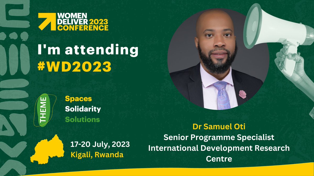 DrSam_Oti's tweet photo. Looking forward to attend #WD2023 in Kigali, Rwanda 🇷🇼 this year! Join me and other #GenderEquality advocates and leaders as we work together 🤝 to build a more equal world. https://t.co/9fU8VIiQ6S