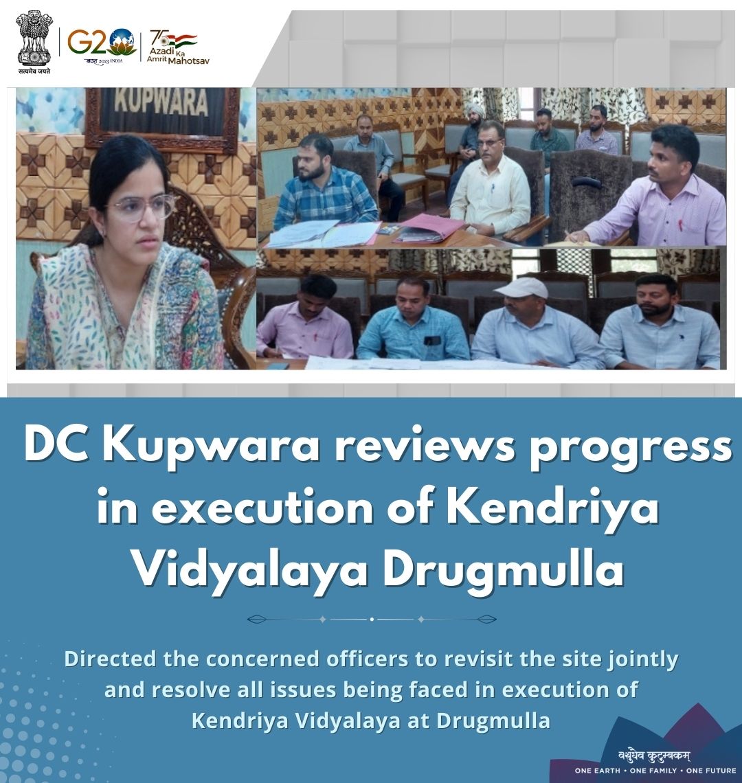 infokupwara's tweet image. #ProgressingJK

DC Kupwara reviews progress in execution of Kendriya Vidyalaya Drugmulla ; directed the concerned officers to revisit site and resolve the issues being faced in execution.
@diprjk 
@ddnewsSrinagar
@PIBSrinagar
@ddnews_jammu