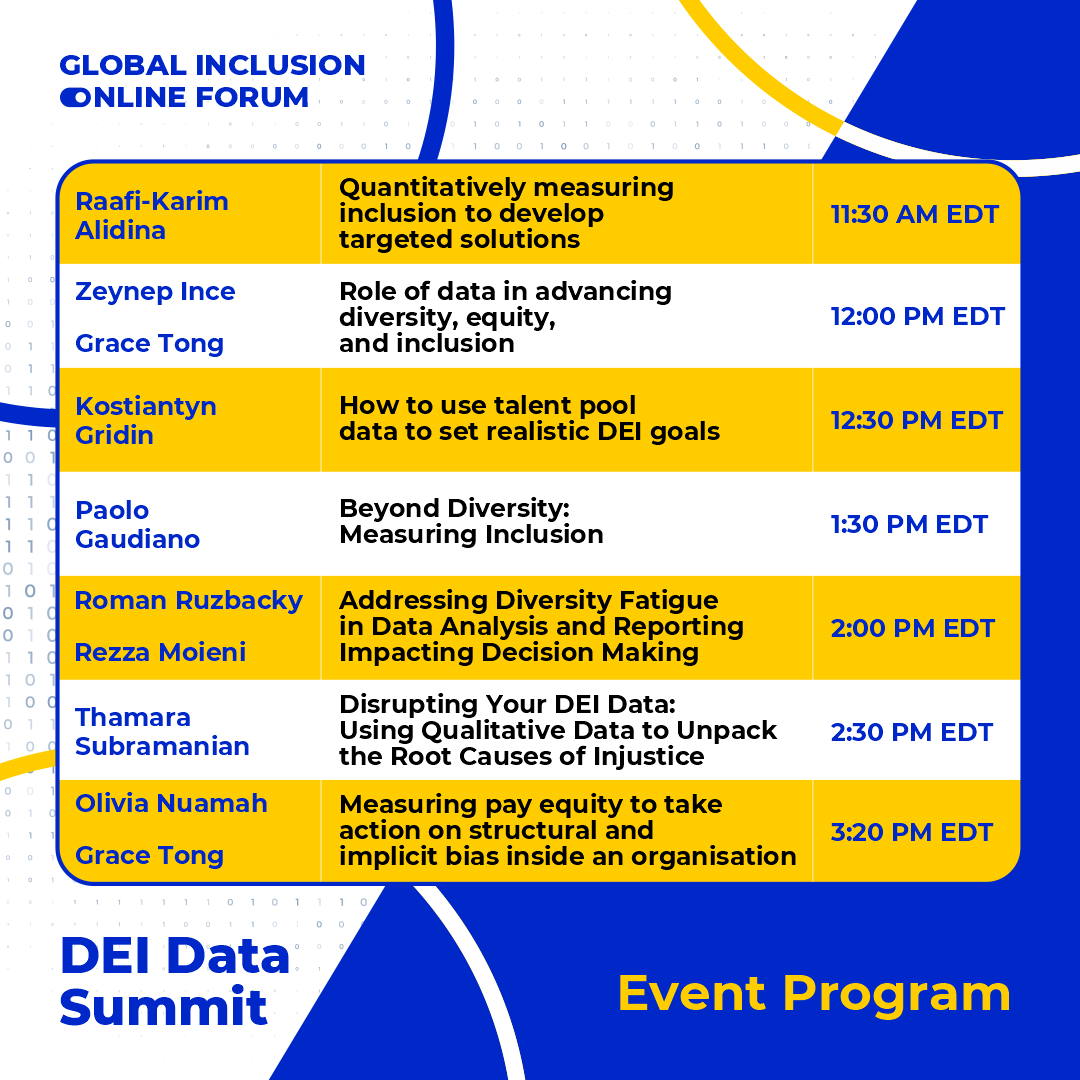 inclusion_forum's tweet image. Join the DEI Data Summit TODAY to watch 6 live presentations and 1 interview from DEI practitioners and professionals.

REGISTER FOR FREE: bit.ly/3lRxwMS

#DEIData #DataAnalytics #Data #Measurement #VirtualEvent #DEIDataSummit2023 #Event