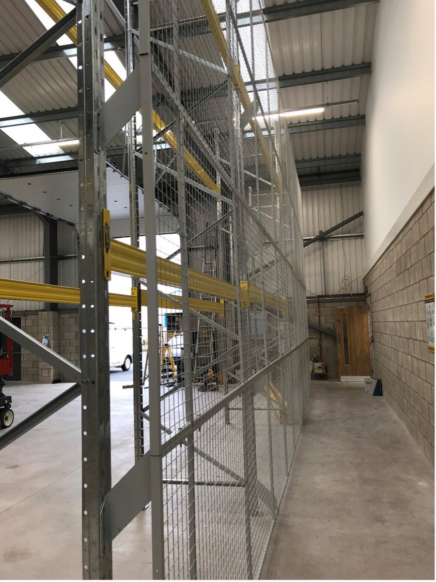We don’t just supply lockers. Recent pallet racking installation with anti collapse mesh backs to protect a pedestrian walkway. We can help you create space call. Contact us on: 0800 043 0108 or sales@directlockers.co.uk