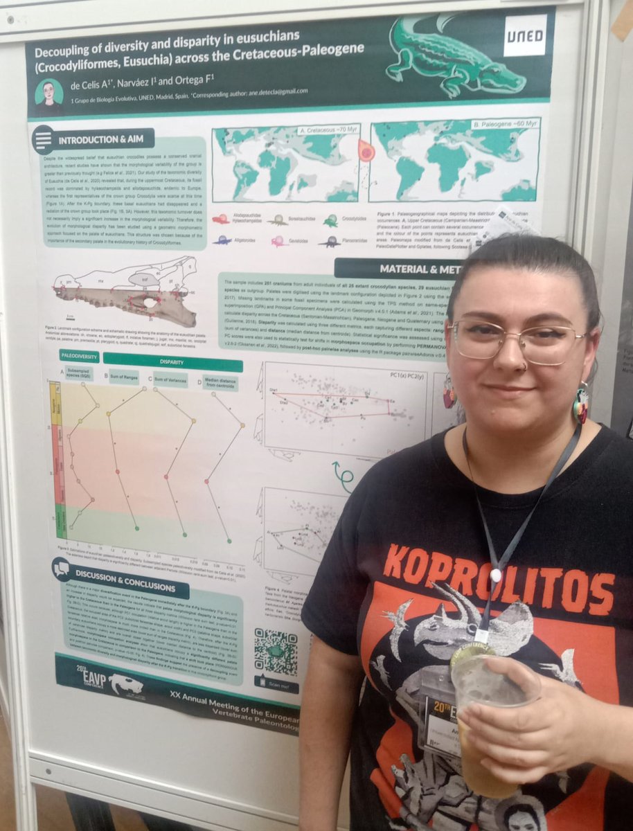 #Evolución de la diversidad taxonómica y disparidad morfológica de los #cocodrilos eusuquios durante el #Cretácico-#Paleógeno en el XX Annual Meeting de la <a href="/EAVPalaeo/">EAVP</a> celebrado en #Sabadell (<a href="/eavp2023/">EAVP 2023 Sabadell</a>), a cargo de @Svelkniu, <a href="/inarvaezp/">Iván Narváez</a> y <a href="/frco_ortega/">Francisco Ortega</a>:

▶️ godzillin.blogspot.com/2023/07/evoluc…