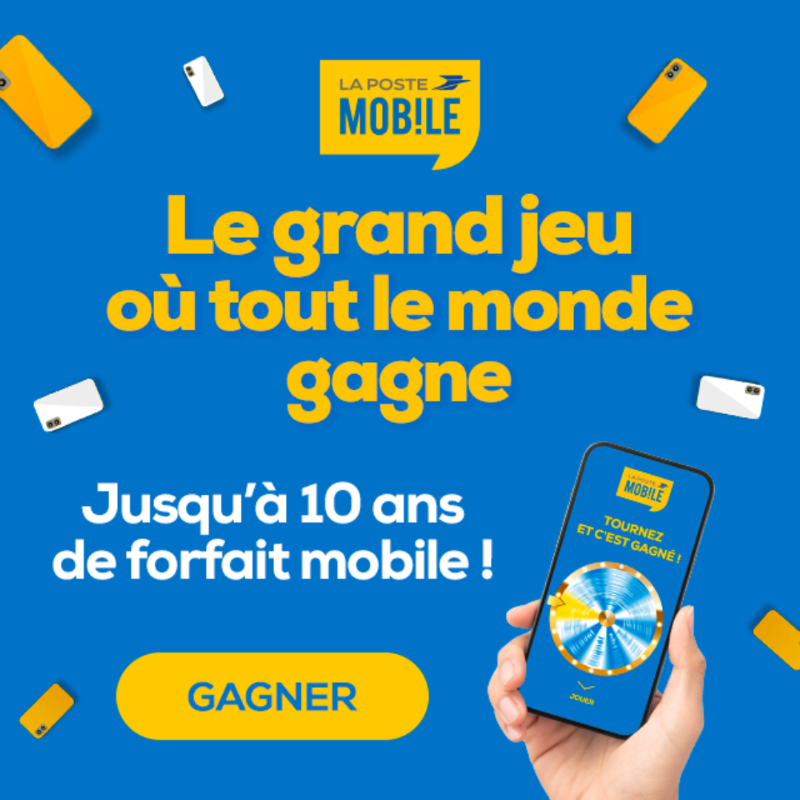 La_Poste_Mobile's tweet photo. 😎 On vous fait gagner le plein de cadeaux cet été avec #LaPosteMobile !

🎁 Tournez la roue de notre grand jeu de l’été pour gagner de 1 mois jusqu'à 10 ans de forfait mobile.

🗓️ Vous avez jusqu'au 20 août pour tenter votre chance !

Jouez au jeu où tout le monde est gagnant ⤵️