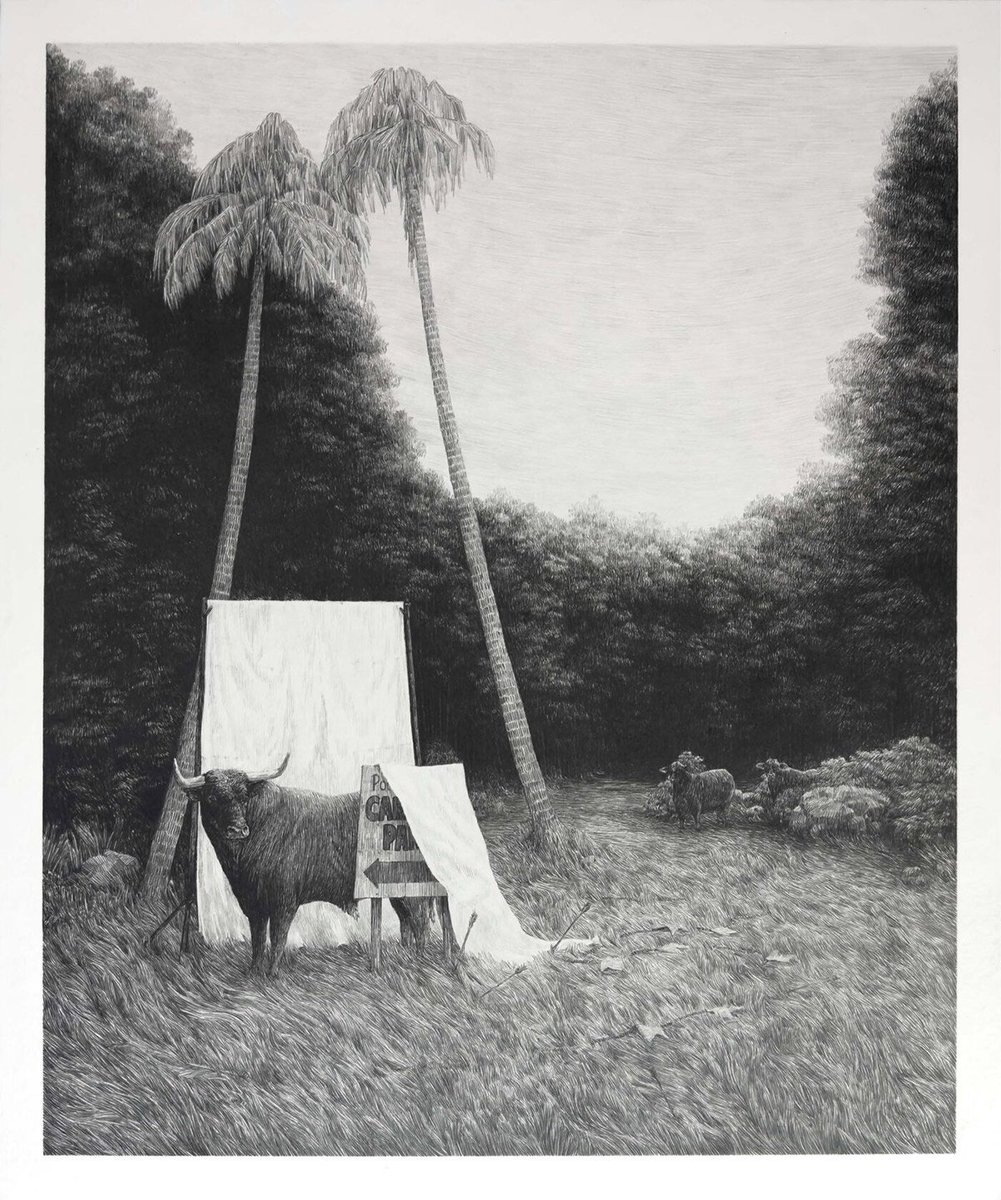 mixdevil66's tweet photo. “For those who came in late” by #LucyRay.  Set in bleak and desolate environments, Ray’s highly detailed #graphite #drawings are populated with uncanny objects and figures that appear out of place. https://t.co/uiRZj9nPlM https://t.co/tmo55iqgOW